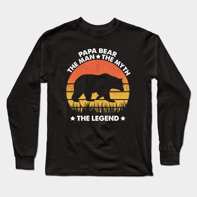 papa bear the man the myth the legend Long Sleeve T-Shirt by youki